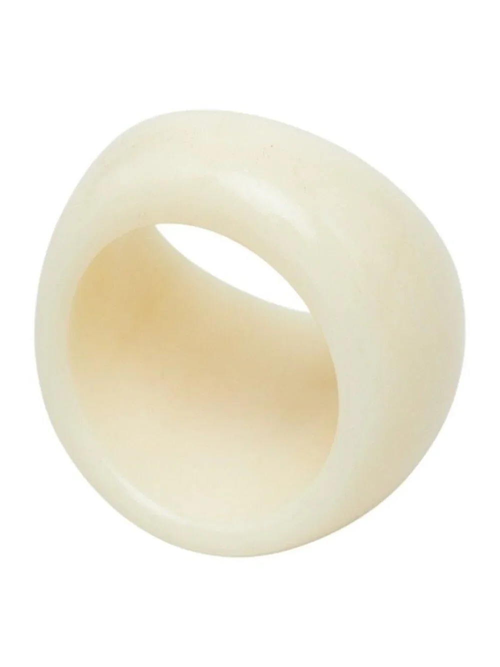 Chanel CC Logo Ring Ivory Plastic